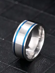 1 Pc Fashion Men's Stainless Steel Ring For Men Party Accessories Jewelry Gift Stackable Ring