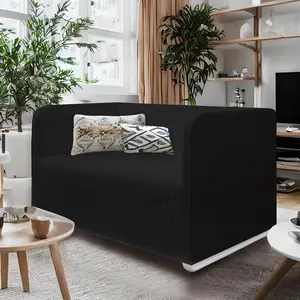 Solid Black European Linen Slip Cover, Compatible with IKEA KNOPPARP