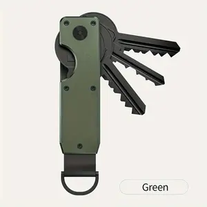 Aluminum Alloy Key Organizer, Portable Key Holder with Carbon Fiber Design, Durable Unisex Keychain Accessory, & Accent