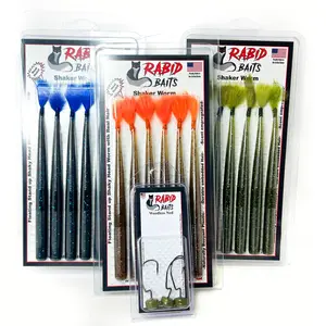 Shaker Worm Bundle - 3 packs of Worms + 1 pack of Hooks