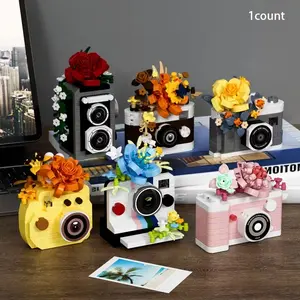 1count Mini DIY Building Block Camera Series Desktop Ornament, Creative Model Puzzle, Decorative Simulated Building Block Camera, Christmas and Halloween Gift, a Festive Present Suitable for Boys and Girls