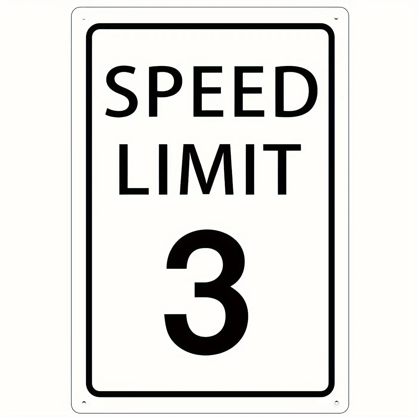 Metal  Tin Signs,Ready Stock Mini Metal Speed Limit 3 MPH Street Sign – Authentic Traffic Warning, Durable 8x12 Inches, Black & White Design, Perfect for Home Decor or Collectible Display