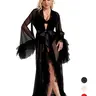 Women's Nightgown Tulle Robe Plus Size Vneck Lingerie Exaggeration Dreamy Robe Princess Lace Fancy Robe for Women Long Bridal Lingerie Women Bathrobes Womenswear Loungewear Basic Minimalist Nightwear