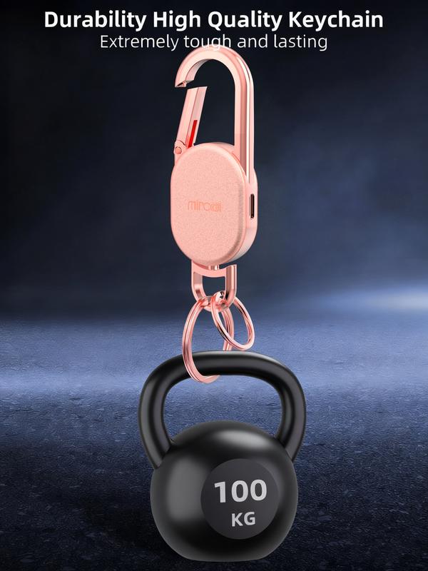 Keychain with Apple Find My(IOS Only), Key Finder Built-in Anti-Loss Tracker, Heavy Duty Key Holder, Premium Stainless Steel Keychain Carabiner Car Key Chains with GPS Global Locator Tracking Waterproof