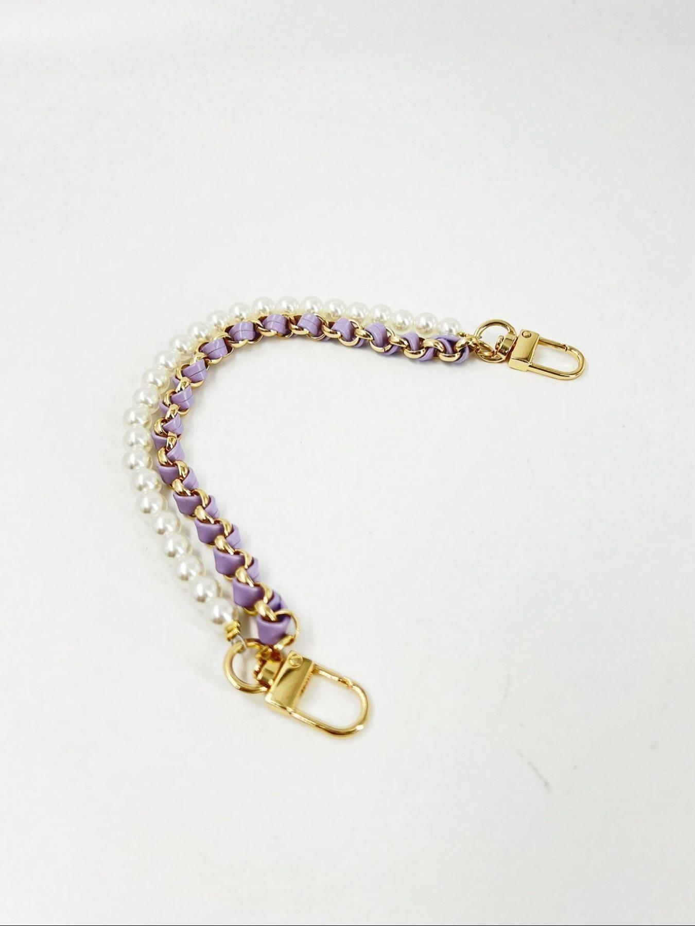 Fashionable Solid Color Pearl Extended Chain, Fashionable Chain Strap, Stylish Bag and Handbag Accessory for Everyday Use, Trendy Mobile Chain, Phone Lanyard
