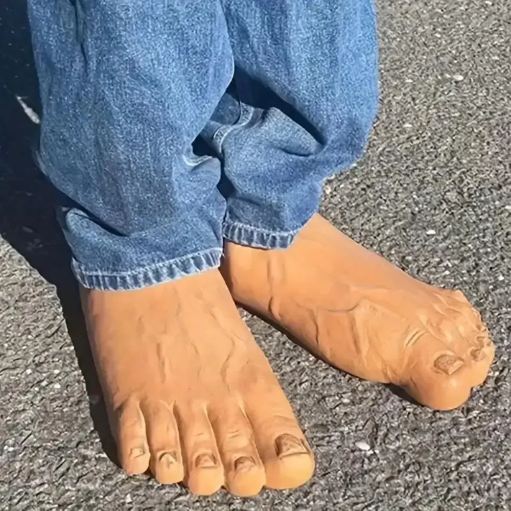 Funny Cool Cute Simulation Giant Feet Shoes, 2 Counts Rubber Cartoon Slippers, Simulated Barefoot Shoes, Cosplay Party Supplies, Costume Accessories, Party Favor Supplies, Footwear, Bar Clubs, Halloween