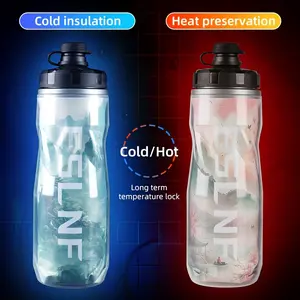 Insulated Cycling Water Bottle, Large Capacity, Leak-Proof, Portable Spout Cap, PVC-Free, PP-Free, Spill-Proof, Suitable for Mountain and Road Bikes - Outdoor Sports Accessories, Bicycle Accessories | Soft Landscape Water Bottle | Leak-Proof Design