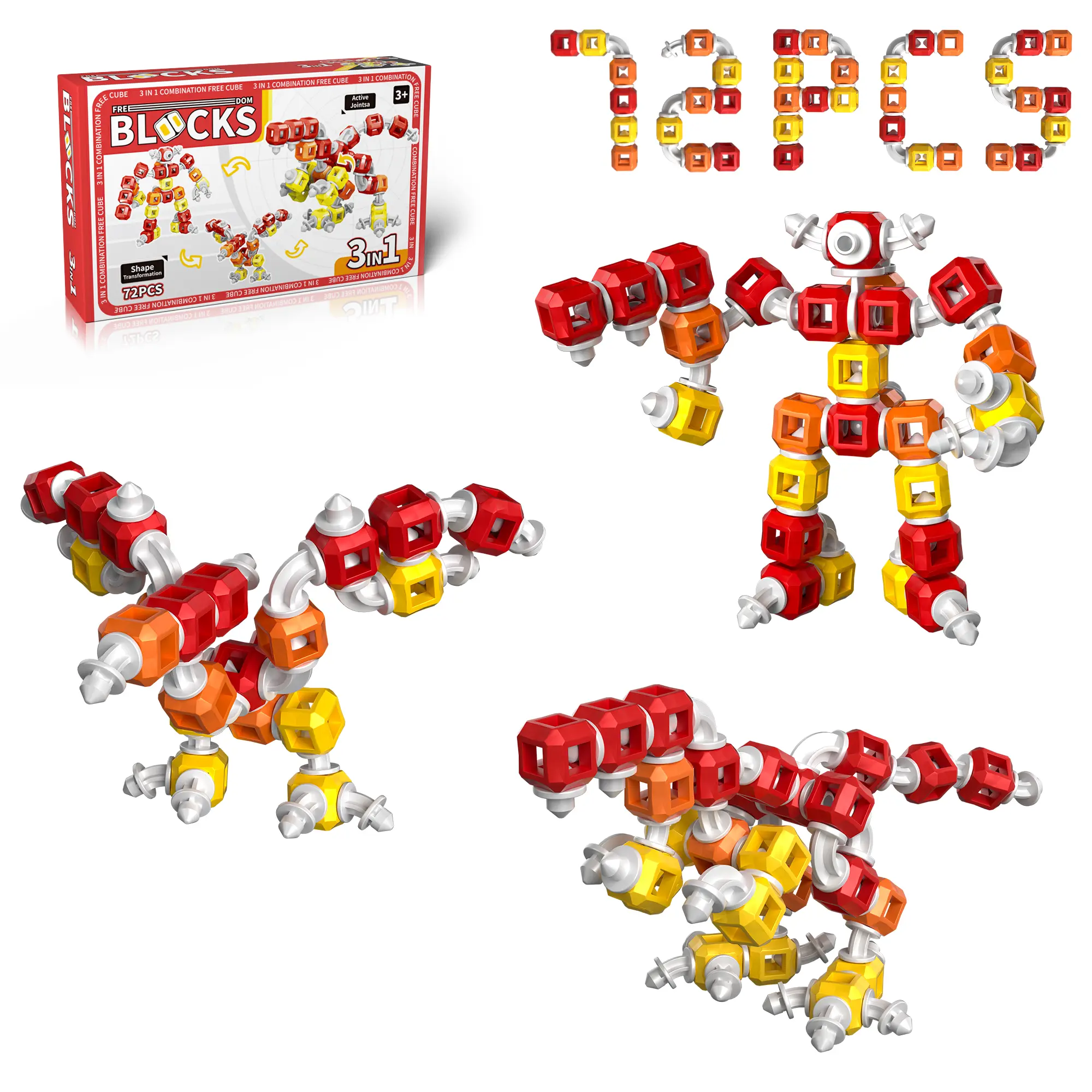 iLacven 3-in-1 Insect Robot STEM Building Toy, 72-Piece Brick Art Model Building Kit for Kids Ages 4-8, DIY Do It Yourself Open Ended Play Set, Reusable Disassemble, Portable On-the-Go, Gift-Ready Gift Ideas Packaging, Model Building Kits