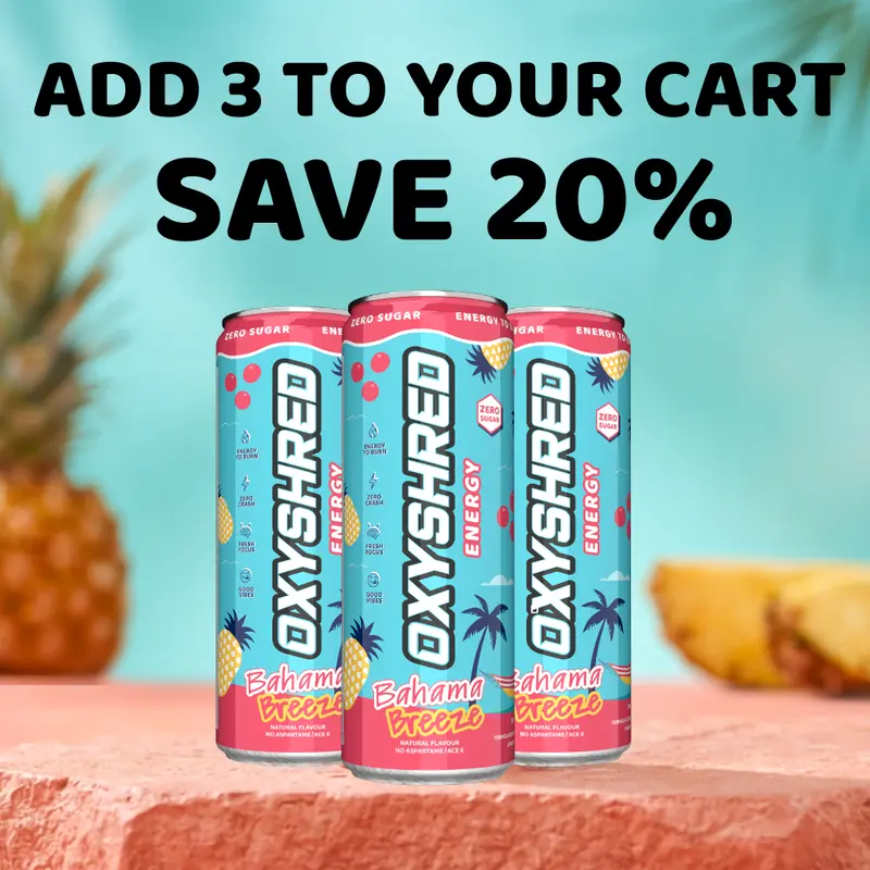 OxyShred Energy Drink 12 Pack - Energy Boost & Focus Support - 180mg Caffeine - Zero Sugar & Vegan - Ready-to-Drink Energy for Workouts & Busy Days