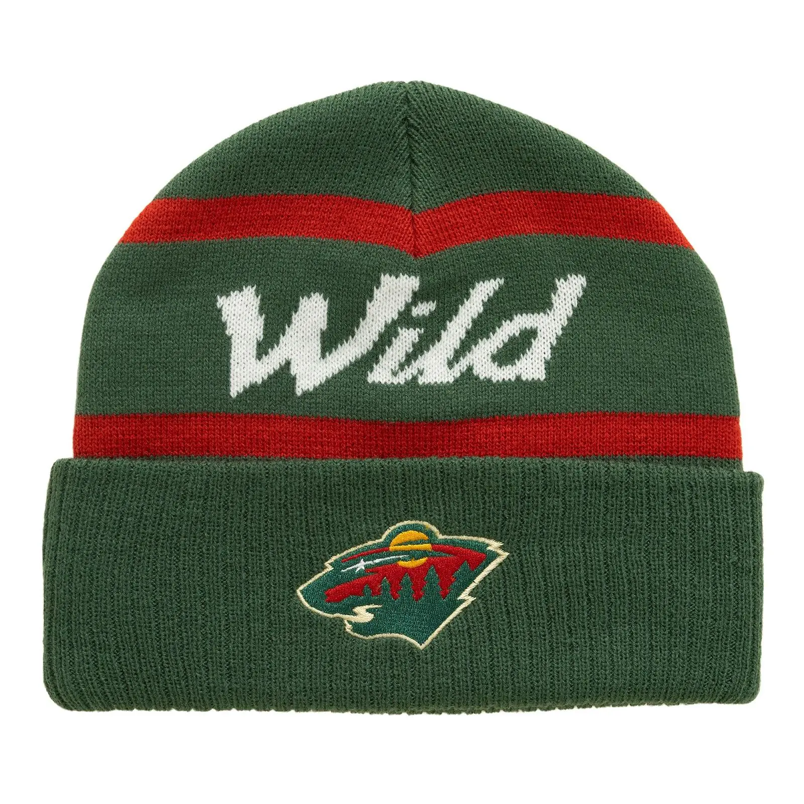 Minnesota Wild Green Head Coach Cuffed Knit Hat NHL Throwback Cap Adjustable Fan Gear Mitchell & Ness
