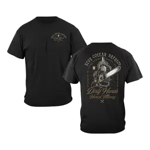 Blue Collar Patriot Chainsaw T-Shirt, Workwear Graphic Tee with Snake and Power Tool Design, Dirty Hands Honest Money Shirt for Tradesmen and Hard Workers, 100% Cotton Classic Fit Apparel