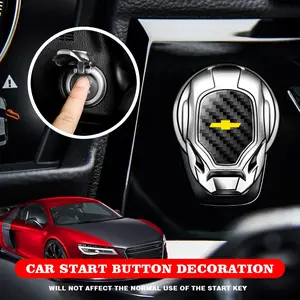Car One-Button Start Button Protective Cover Decoration, Fits Chevrolet and Other Car Models, Automotive Accessories