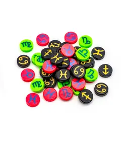 Zodiac Bead Soup - Random Mix of Astrology Themed Plastic Beads by Weight