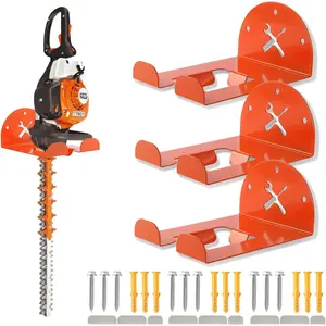 Upgraded Trimmer Rack Wall Mount - 8" Weed Eater Hanger for Wall Bracket, Garden Power Tool Holder Organizer Hooks for Grass Trimmer, Hedge Trimmer, Leaf Blower and, 3 Pack