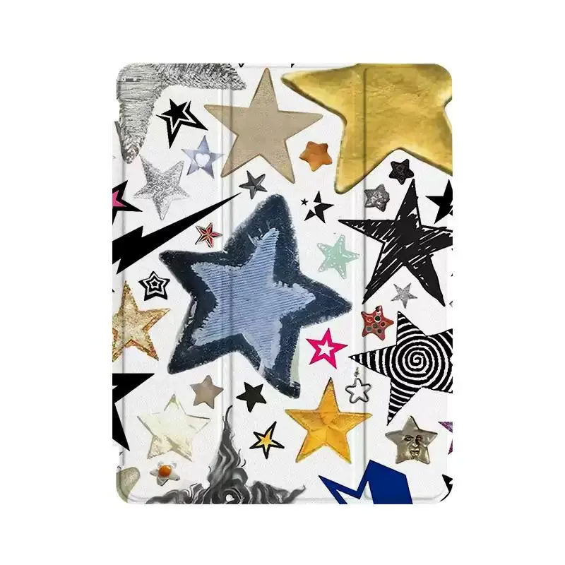 Star Pattern Tablet Case with Pen Slot, Soft Shockproof Tablet Protective Cover, Automatic Sleep/Wake Feature Tablet Case for iPad, Tablet Casing, Ipad Accessories