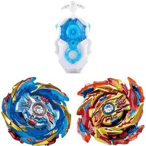 Gyro Battling Top Burst Gyro Toy Set, with Gyro Launchers and Handle Combat Battling Game, Gift for Kids Children, B-174-01+B-174-02
