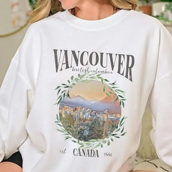 Vancouver BC Sweatshirt British Columbia Sweatshirt Van City British Columbia Souvenir Tshirt West Coast Sweatshirt Western Canada Sweater