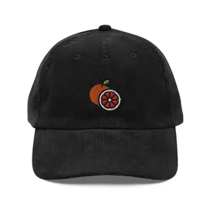 Add a Pop of Color with This Corduroy Baseball Cap and Orange Design