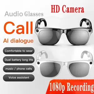 Smart AI Camera Glasses with 8MP Photochromic Lenses ,Button Touch Adjustment for Travel Outdoor Adventures Hands-Free Photography 160+Languages Real-Time Translation Bluetooth Wireless Wearable Video Recording UV Protection , Smart Audio Glasses