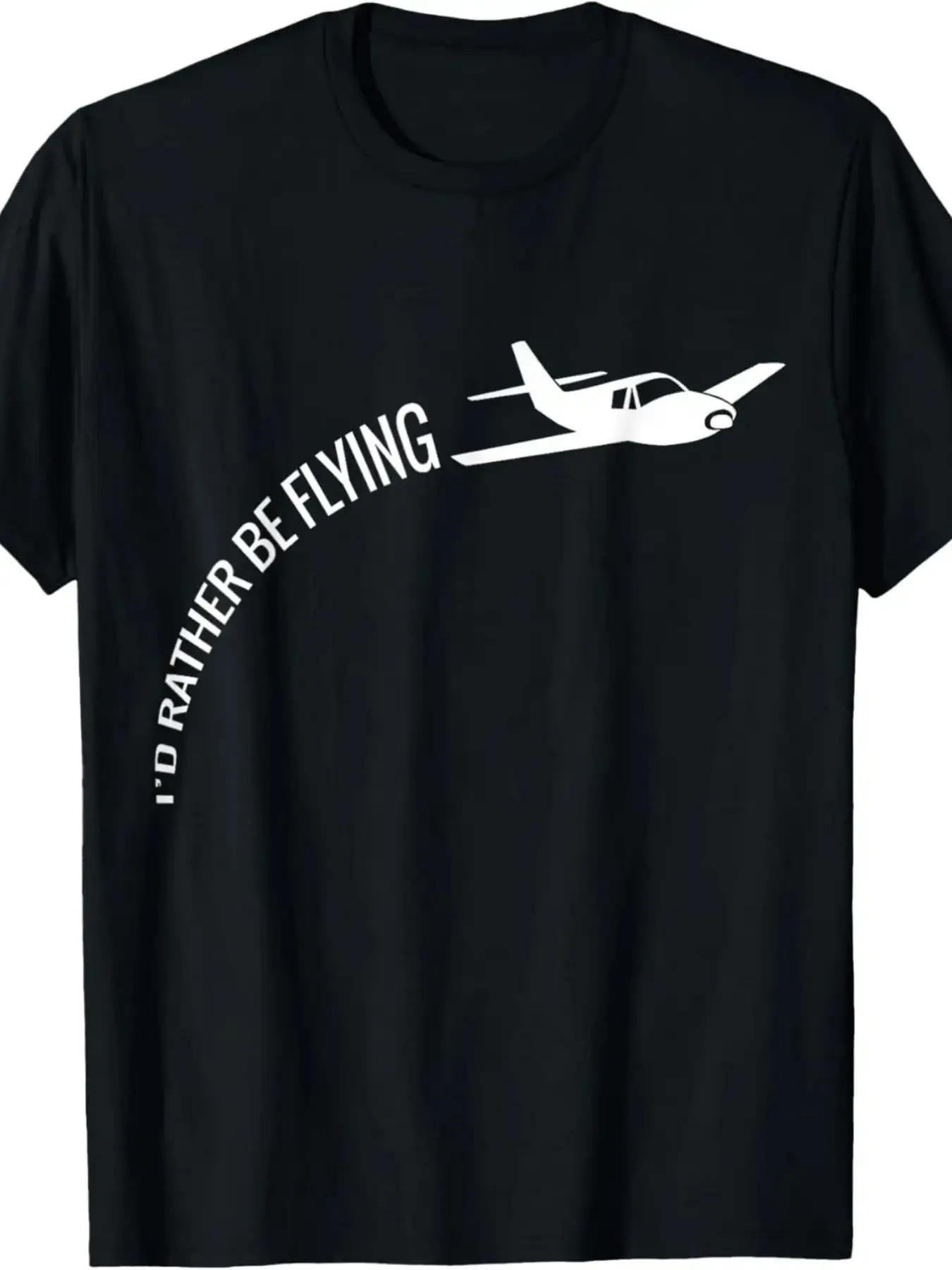 I'd Rather Be Flying Airplane Pilot T-shirt T-Shir unisex soft cotton short sleeve t shirt, vintage graphic casual tee for men women teens, perfect birthday holiday gift for camping travel gym daily street  wear