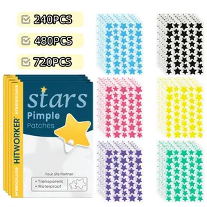 Star Acne Patches 240/480/720 Pieces, High-Quality Emergency Kit, Invisible Hydrogel Absorbs Pus Quickly, Reduces Swelling, Cute Star Design, Hydrocolloid Acne Patch