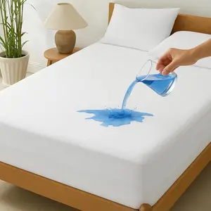 Zippered Mattress Encasement, Twin XL Size Waterproof Mattress Protector, Breathable & Noiseless Absorbent 6-Sided Mattress Cover