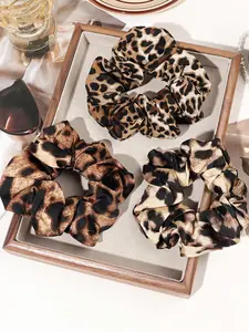 Leopard Print Scrunchies, Casual Simple Hair Tie for Women & Girls, Minimalist Headwear Suitable for Thick Hair, Fashion Hair Accessories for Party