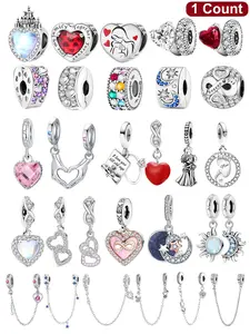 Heart & Moon & Star Design Rhinestone Charms, Fashionable Jewelry Making Accessories for Women & Girls, DIY Jewelry Making Kit for Bracelet & Necklace