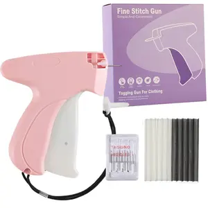 Manual clothing label gun - mini sewing gun, 1000 black & white micro fasteners, 5 spare needles, ideal for quick quilting, hemming, and clothing repairs, quick clothing repair kit, Sewing Supplies Crafts