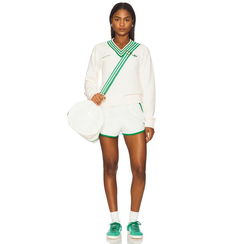 adidas Originals x Sporty & Rich Sweater in Off White & Green