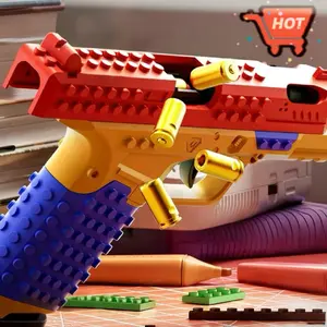 Eco-Friendly Material Block Gun - Household Kids Assembled Toy, Educational & Fun, Collectible, Ideal Gift for All Ages, Versatile Rubber Toy