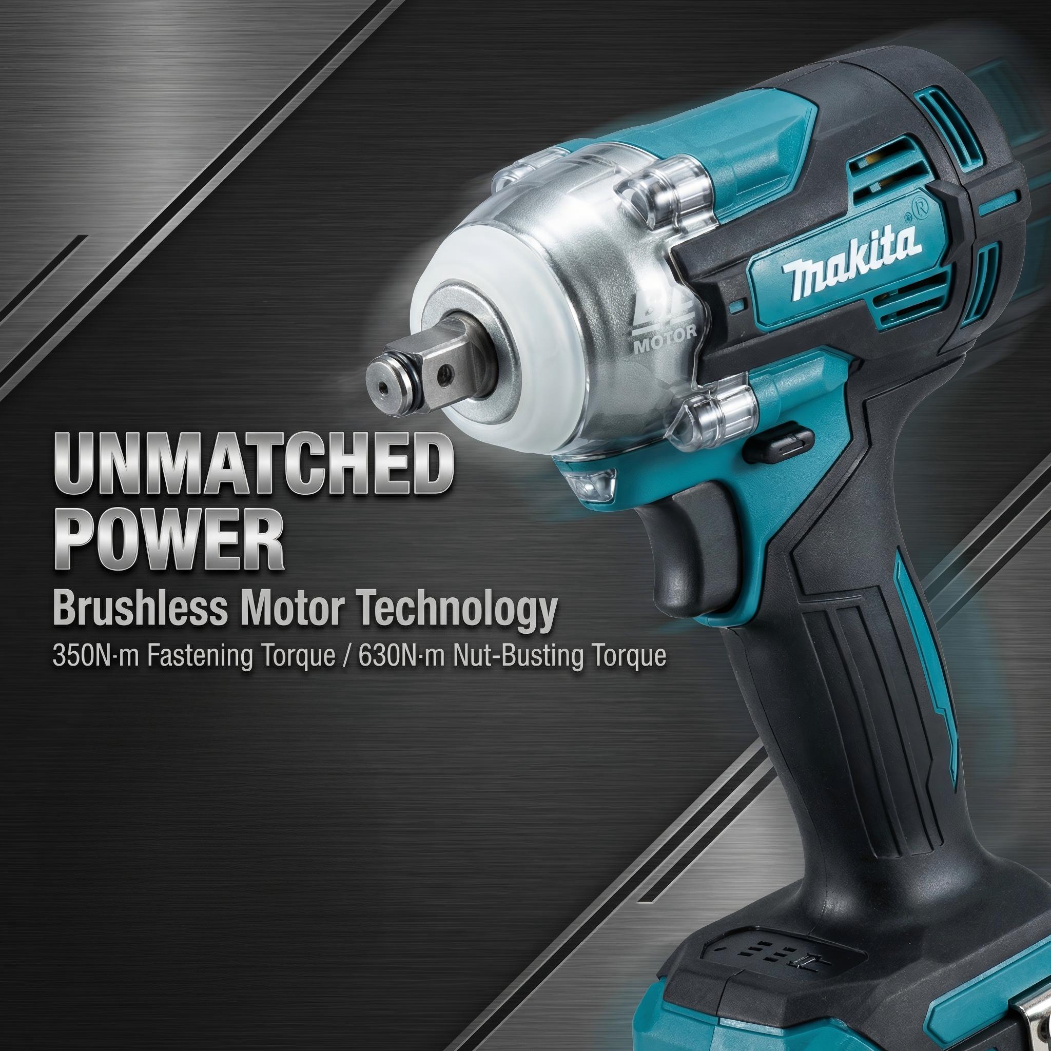 Makita DTW004 18V Cordless Impact Wrench Kit Includes Battery  For Industrial And Workshop Use power  torque brushless impact wrench powertools wood plastic durable tool rapid charger