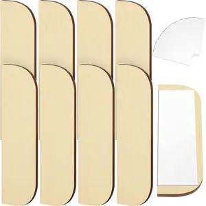 3.5 Inch Hinge Repair Wooden Plate Door Hole Cover Plate Wooden Hinge Filler Plate Wood Hinge Repair Kit Kitchen Cabinet Hinges Cabinet Door Hinge Blanks with Double Sided Tapes (16 Pack)