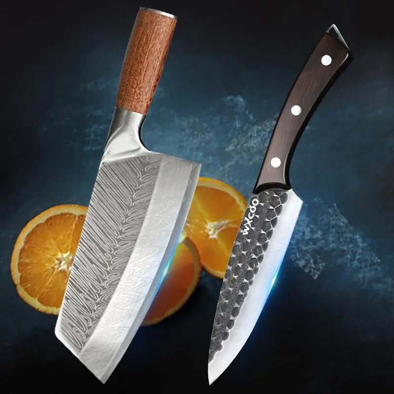 1-2PCS Professional Santoku Utility Knife Sharp Multipurpose Chef Cooking Knife for Kitchen Household Vegetable Chopper Beef