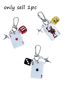 1pc Cute and Fashionable Poker Color Dice Keychain as a Gift for Friends or Lover's Keychain, Perfect Bag Charm, Keychain for Bags