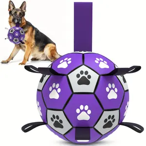 Dog Football Toy with Strap & Pump – Interactive Tug-of-War Ball for Indoor & Outdoor Play, Suitable for Small, Medium & Large Dogs