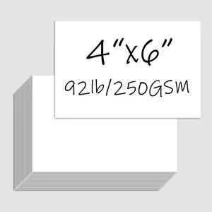 100 Pack 4x6 White Cardstock Paper, 92lb/250GSM Heavyweight Blank Card, Thick Index Card for Printer, Postcards, Wedding Invitation, Thankyou Cards
