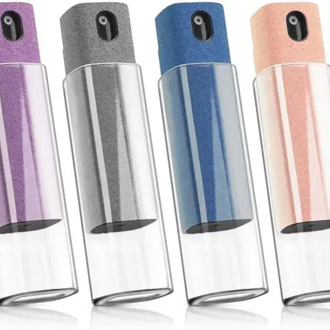 4 Pack 3-in-1 Screen Cleaner with Microfiber Cloth & Spray Bottle for Touchscreen Devices Portable Reusable Fingerprint-Proof 10ml Cleaning Solution for Phone Laptop iPad TV Monitor Car Screen
