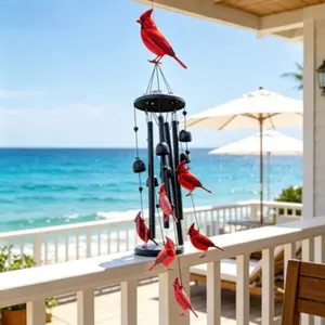 Creative Finch Metal Wind Chime, Home Wall Decor, Entryway Outdoor Courtyard Atmosphere Hanging Ornament, Stylish Garden Accessory