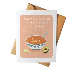 Gracias Abuelita Spanish Mother's Day Card, Sopa de Letras Word Search Card for Grandma, Dia de las Madres Greeting Card, Cute Illustrated Spanish Gift for Abuela, DIY Blank Card - TrendyGiftUSA