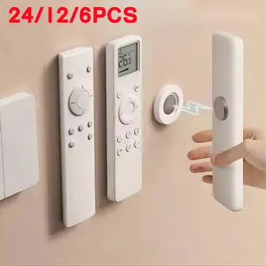 24/12/6pcs Combination Remote Control Bracket Wall Magnetic Hook Multifunctional Storage Hook Organiser Set for Home Office