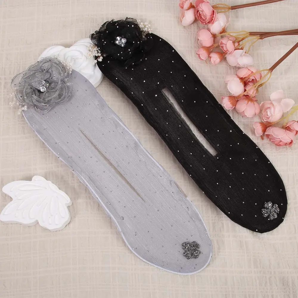 2 PCS Hand Embroidered Flowers Hair Accessory Set for Women and Girls - French Hair Twister, Sparkly Ball Clip, and Hair Roller for Long Thick Hair