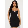 Getting Sleepy Ribbed Sleep Gown - Black