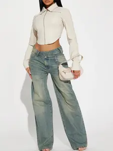 Confessions Crossover Tinted Jeans - Vintage Blue Wash
