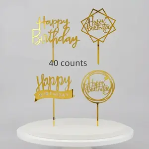 Happy Birthday Cake Topper, 40pcs/set Cake Decoration, Creative Baking Supplies for Birthday Party, Party Decoration Supplies, Cake Decorating Kit