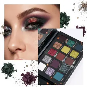 HERORANGE 15-Color Anime Eyeshadow Palette - 115g 3-in-1 Highly Pigmented, Shimmer Sparkle & Matte Cosmetic with Highlighter, Flawless, Long Lasting, No Fallout, Built-in Mirror, Single Item, Cosplay Makeup, Teen Gift,summerwins
