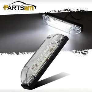 Partsam 4" Ultra-Thin-Line White 9 LED Utility Light Bar, Sealed Clear Lens Marine Boat Lights, Trailer Car RV Camper Car Pickup Dome Lighs, Marker Lights, Under Hood Lights