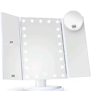 Makeup Vanity Mirror with Lights, 2X 3X 10X Magnification, Lighted , Touch Contr