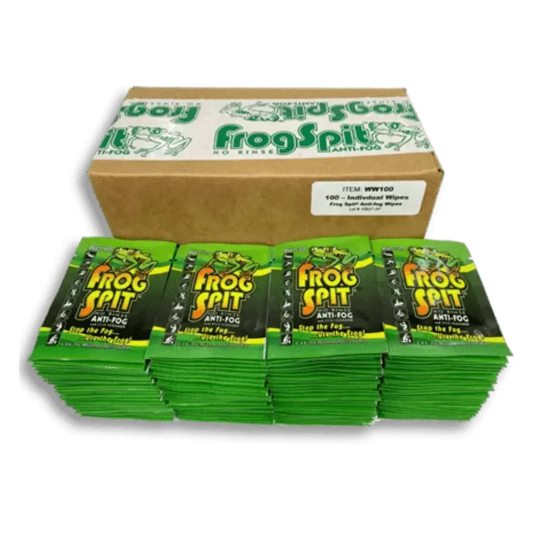 Frog Spit Anti-Fog Wipes | 100-Pack for Long-Lasting Fog Prevention