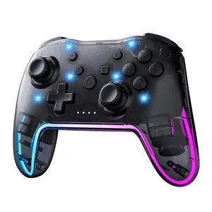 SQ-RDC007 Wireless Controller for Switch/Lite/OLED & PC/iOS/Android, RGB Backlight with 7 Colors, Adjustable Turbo & Vibration, One-Button Wake-Up, Ergonomic Design for Switch/PC/Mobile Gaming